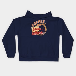 Coffee And Love Letters Kids Hoodie